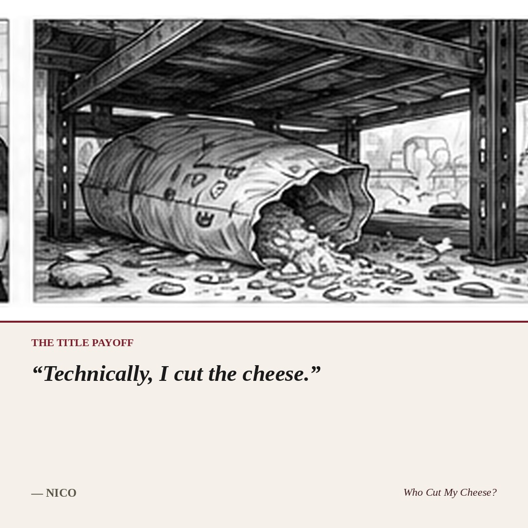 Technically, I cut the cheese. — Nico