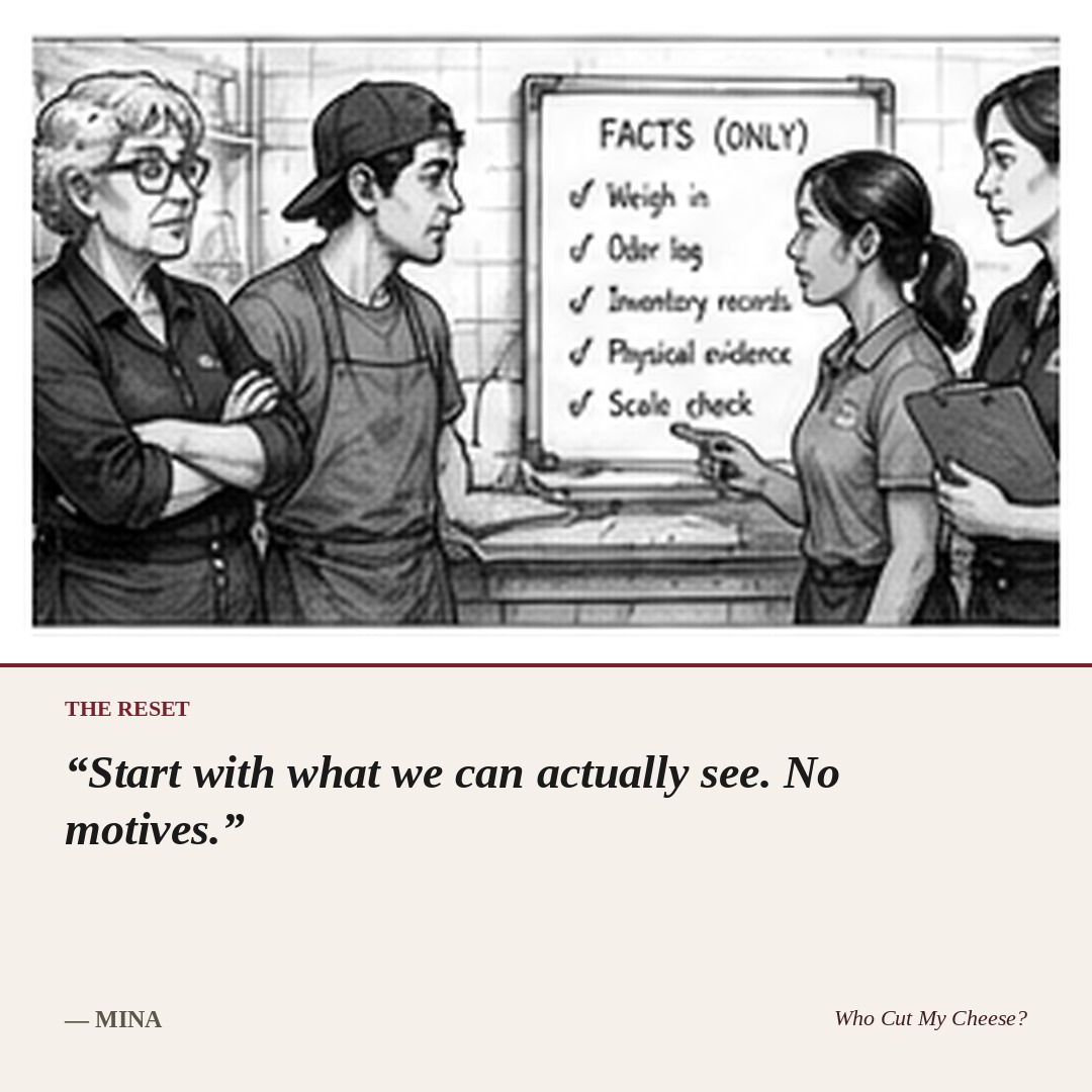 Start with what we can actually see. No motives. — Mina